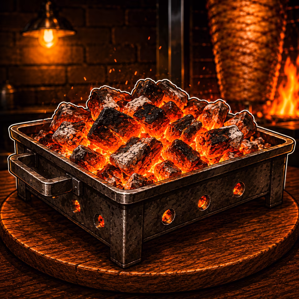 La braise du feu de bois
